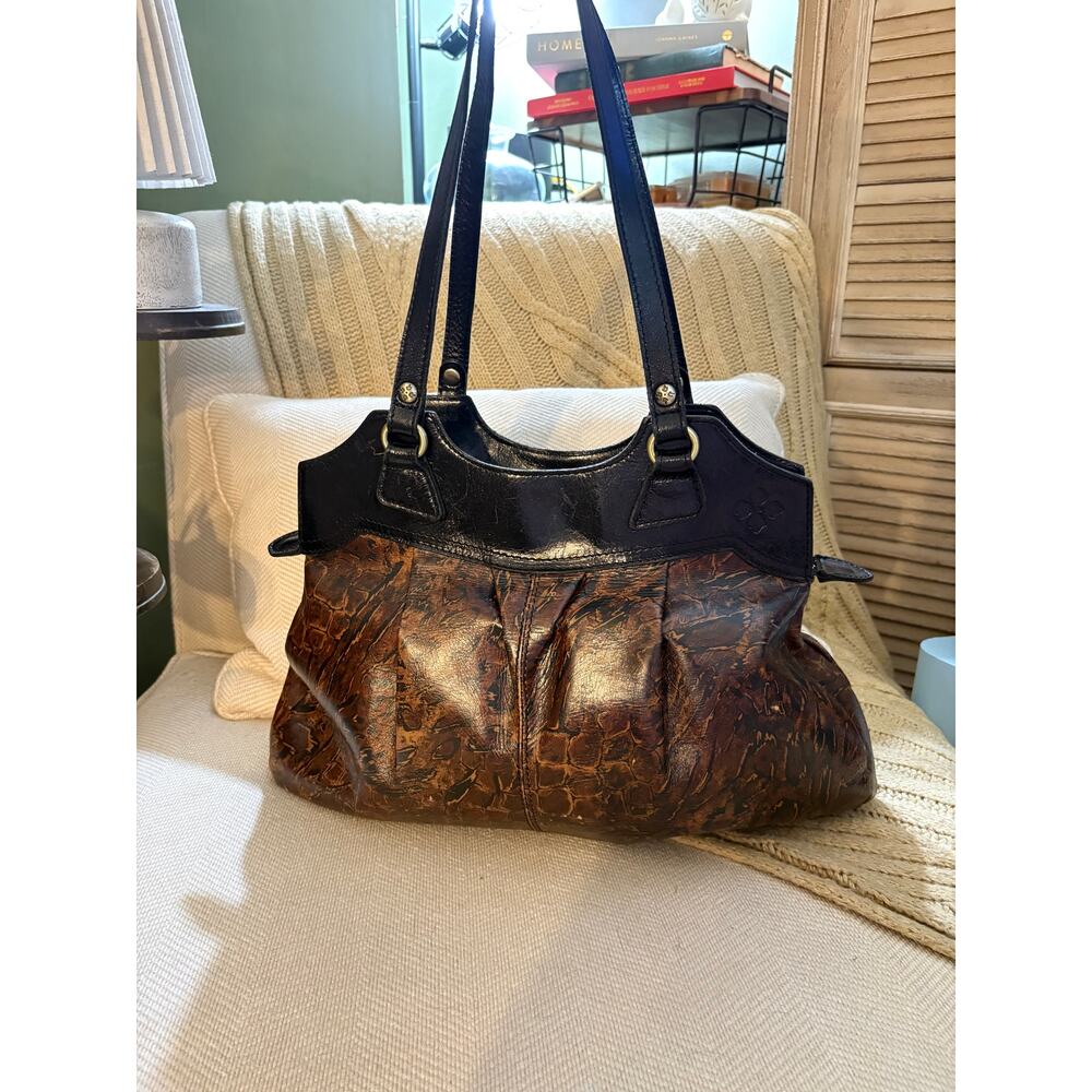 Patricia Nash Napoli Satchel / Shoulder Bag "Abstract Animal"